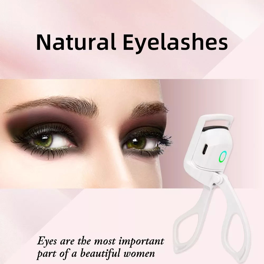 Electric Heated Eyelash Curler USB Rechargeable Makeup Curling Tool Long-Lasting