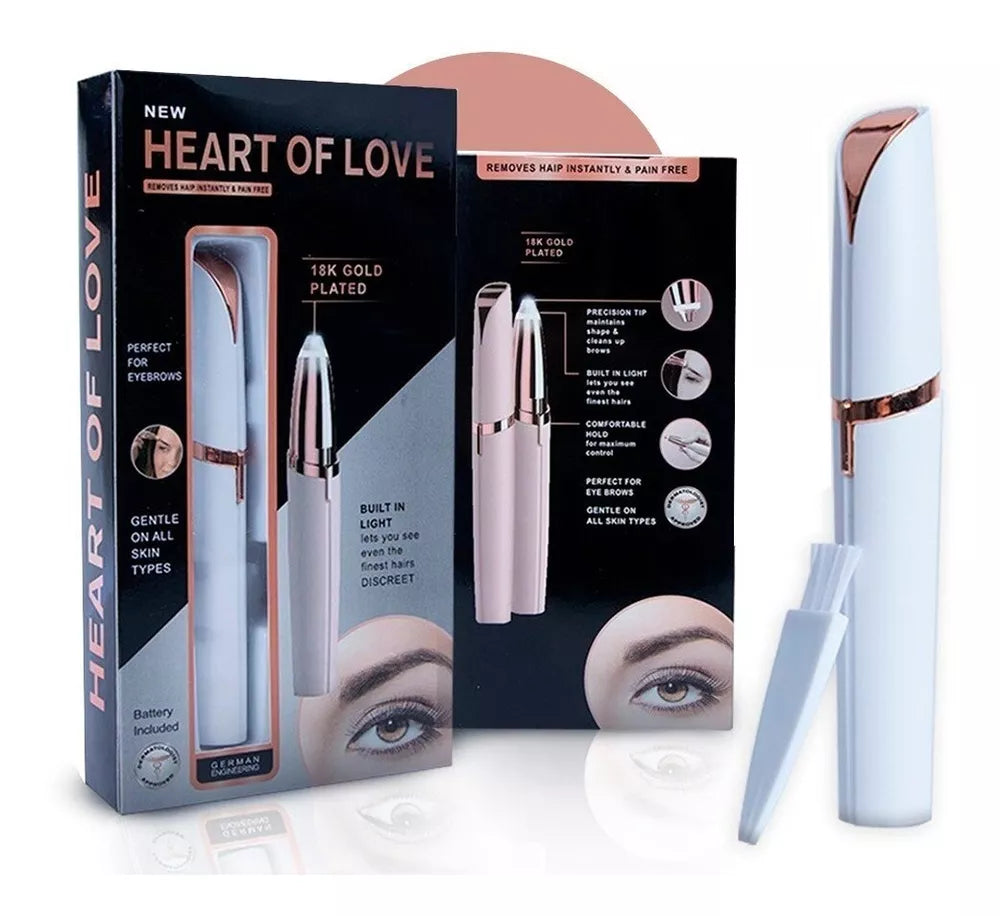 Heart of Love Facial Eyebrows Hair Remover Rose Gold Plated Painless