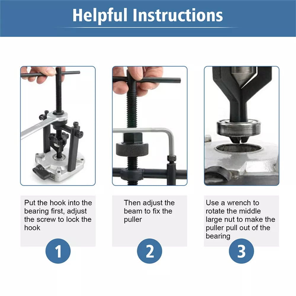 Heavy Duty 3 Jaws Automotive Bearing Puller Gear Extractor Removing Tool