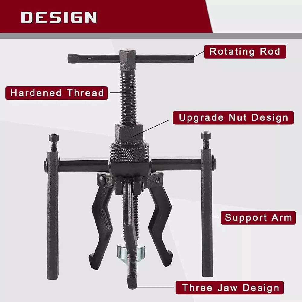 Heavy Duty 3 Jaws Automotive Bearing Puller Gear Extractor Removing Tool