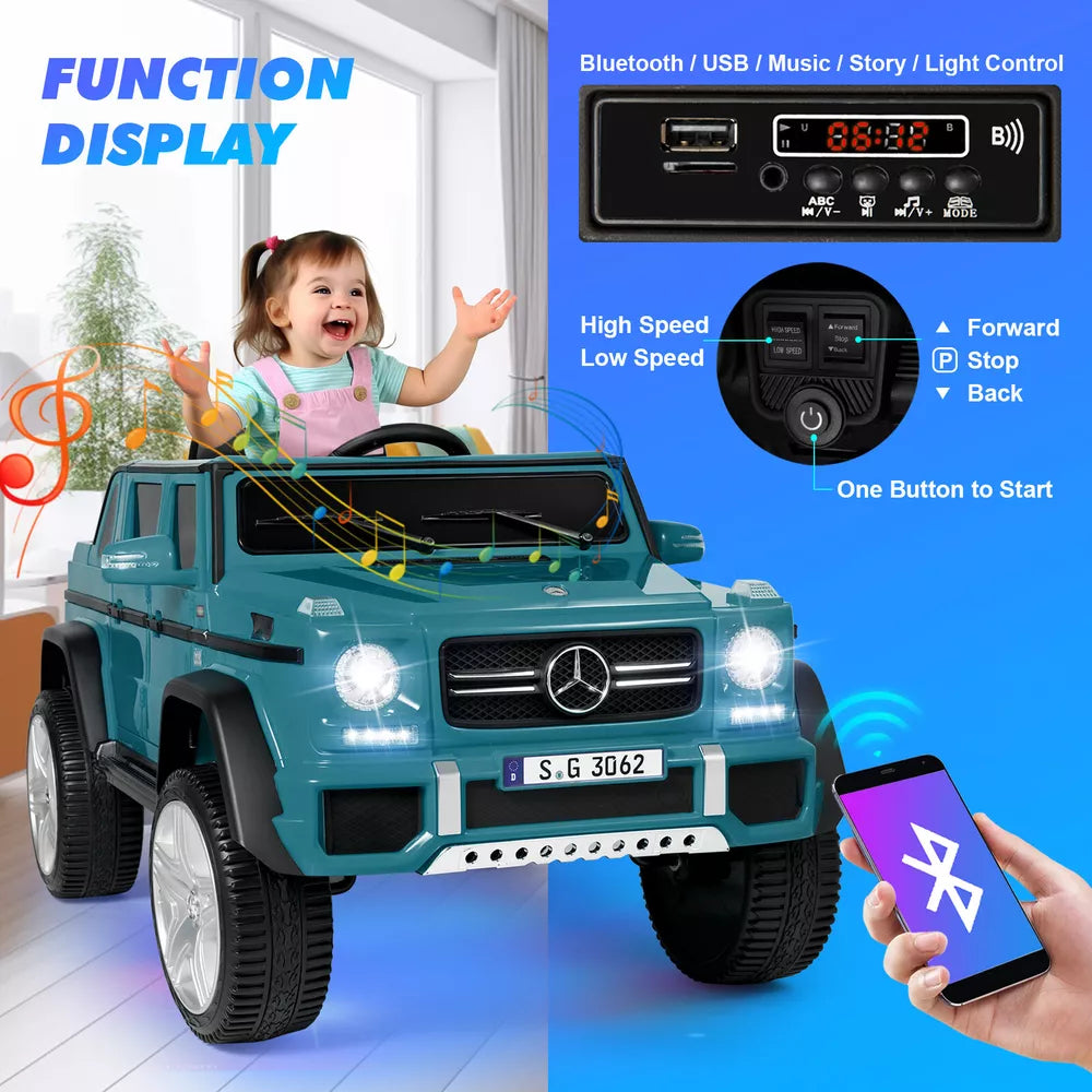 JOYLDIAS Blue Electric 12V Battery Kids Ride On Car Truck Gift w/ MP3,LED,Remote