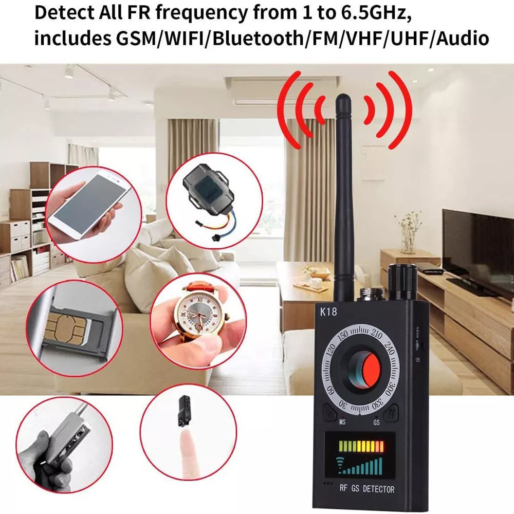 K18 Anti Spy Hidden Camera Detector Bug Detector Hidden Device Detector RF Audio