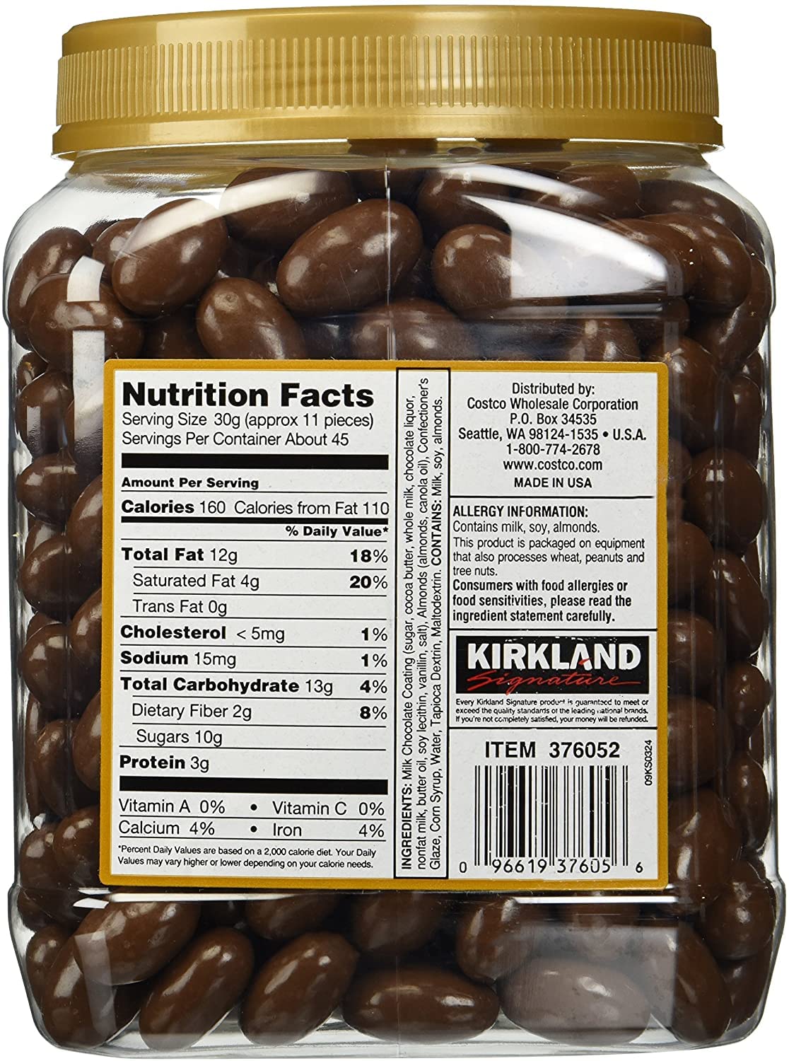 🔥 Kirkland Signature Milk Chocolate Covered Almonds 3Lb 🔥