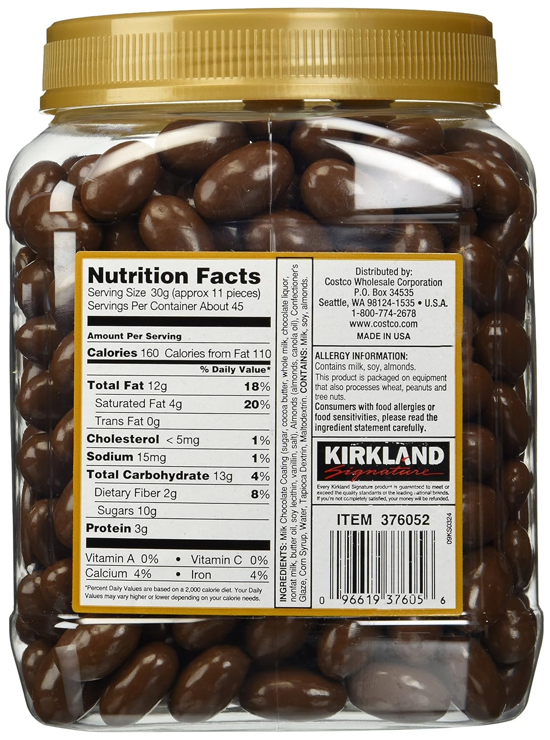 🔥 Kirkland Signature Milk Chocolate Covered Almonds 3Lb 🔥