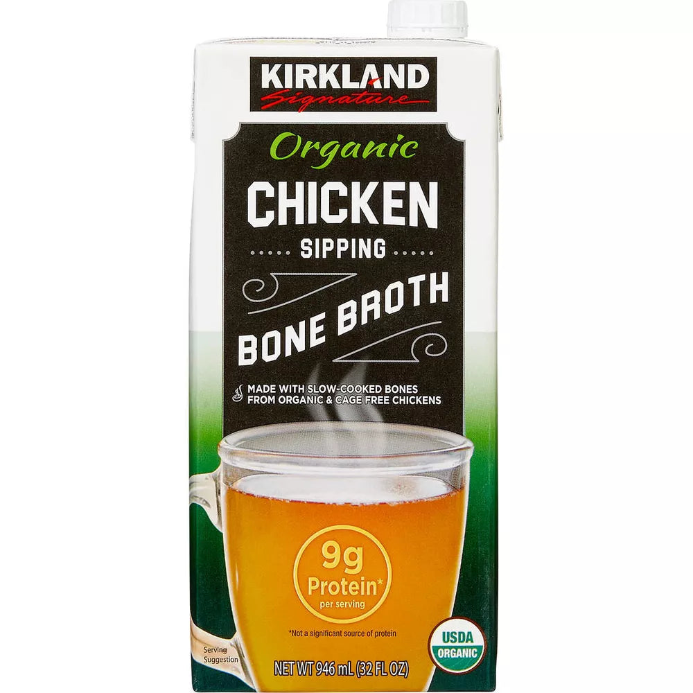 Kirkland Signature Organic Chicken Bone Broth 4 Pack 32 Fl Oz