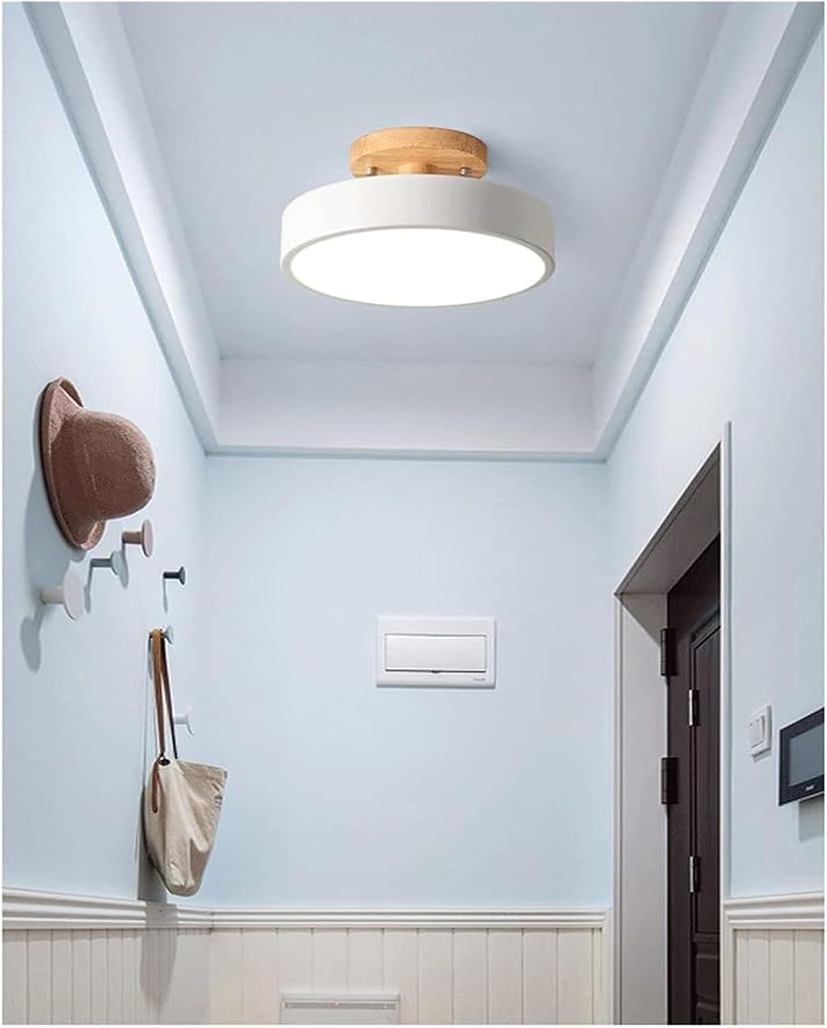 Nordic Log Round LED Semi-Flush Mount Ceiling Light