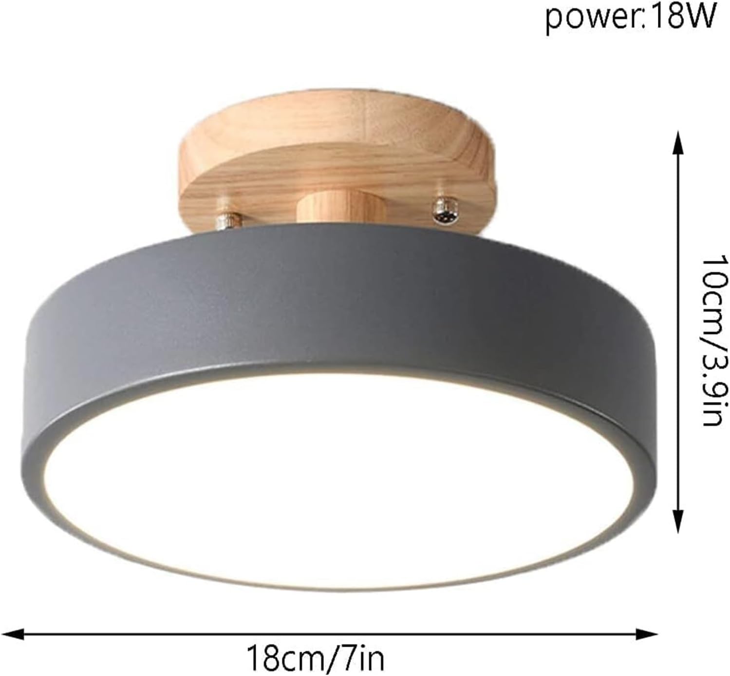 Nordic Log Round LED Semi-Flush Mount Ceiling Light