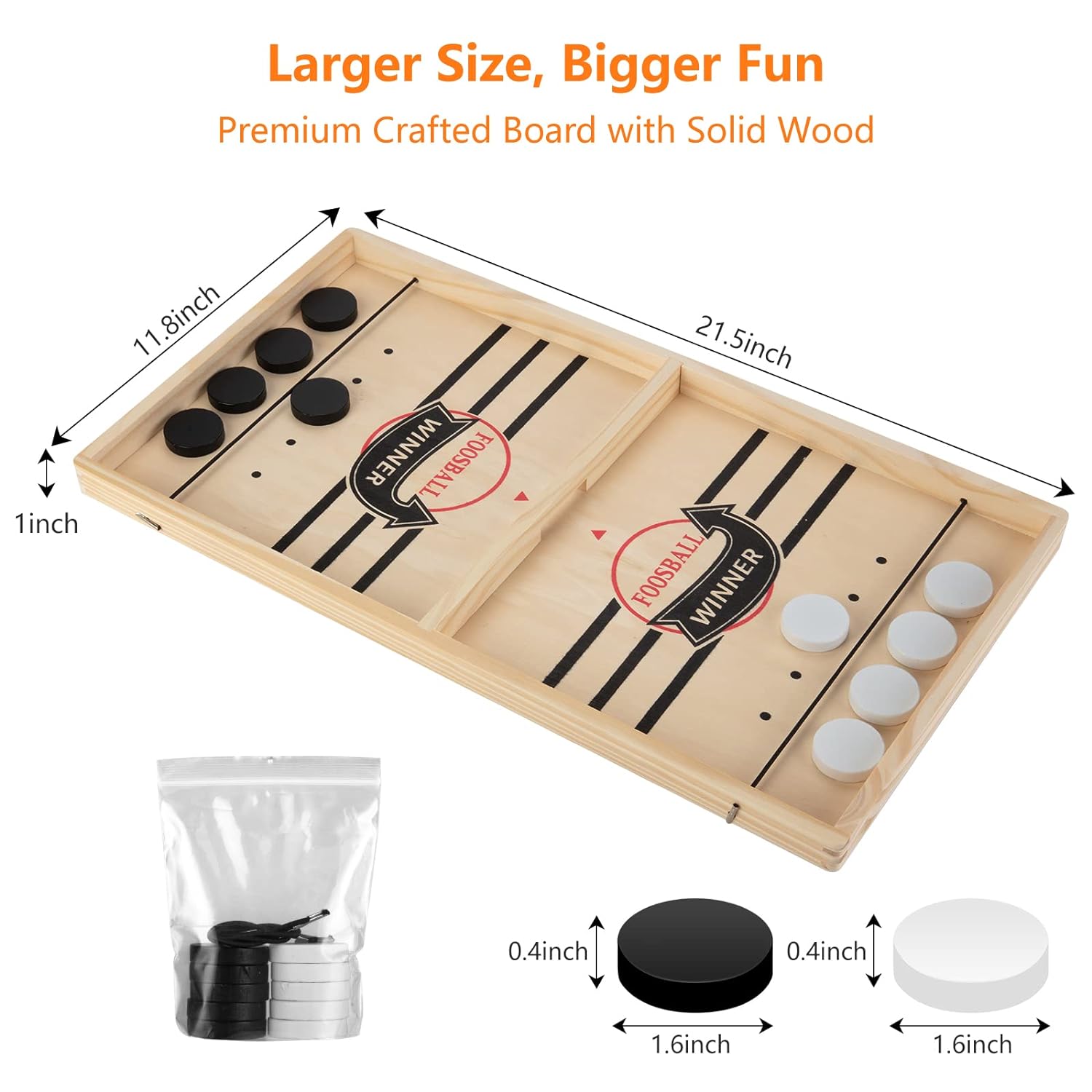 Wood Foosball Winner Board Game - Table Desktop Best Battle Board NEW FAST SHIP!