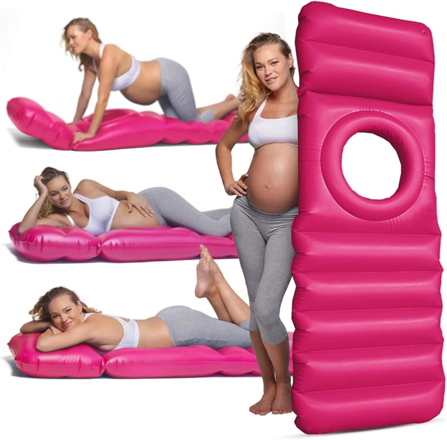 Jlllo Inflatable Full Body Maternity Pillow With Hole for Baby Bumps to Lie on