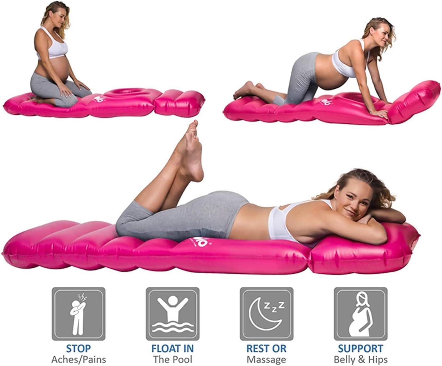 Jlllo Inflatable Full Body Maternity Pillow With Hole for Baby Bumps to Lie on