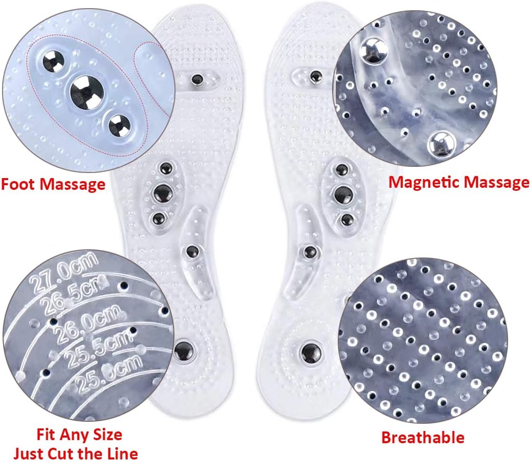 1pair of Transparent and comfortable magnetic therapy insole for men and women