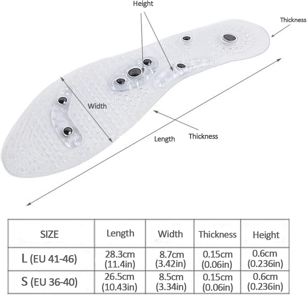 1pair of Transparent and comfortable magnetic therapy insole for men and women