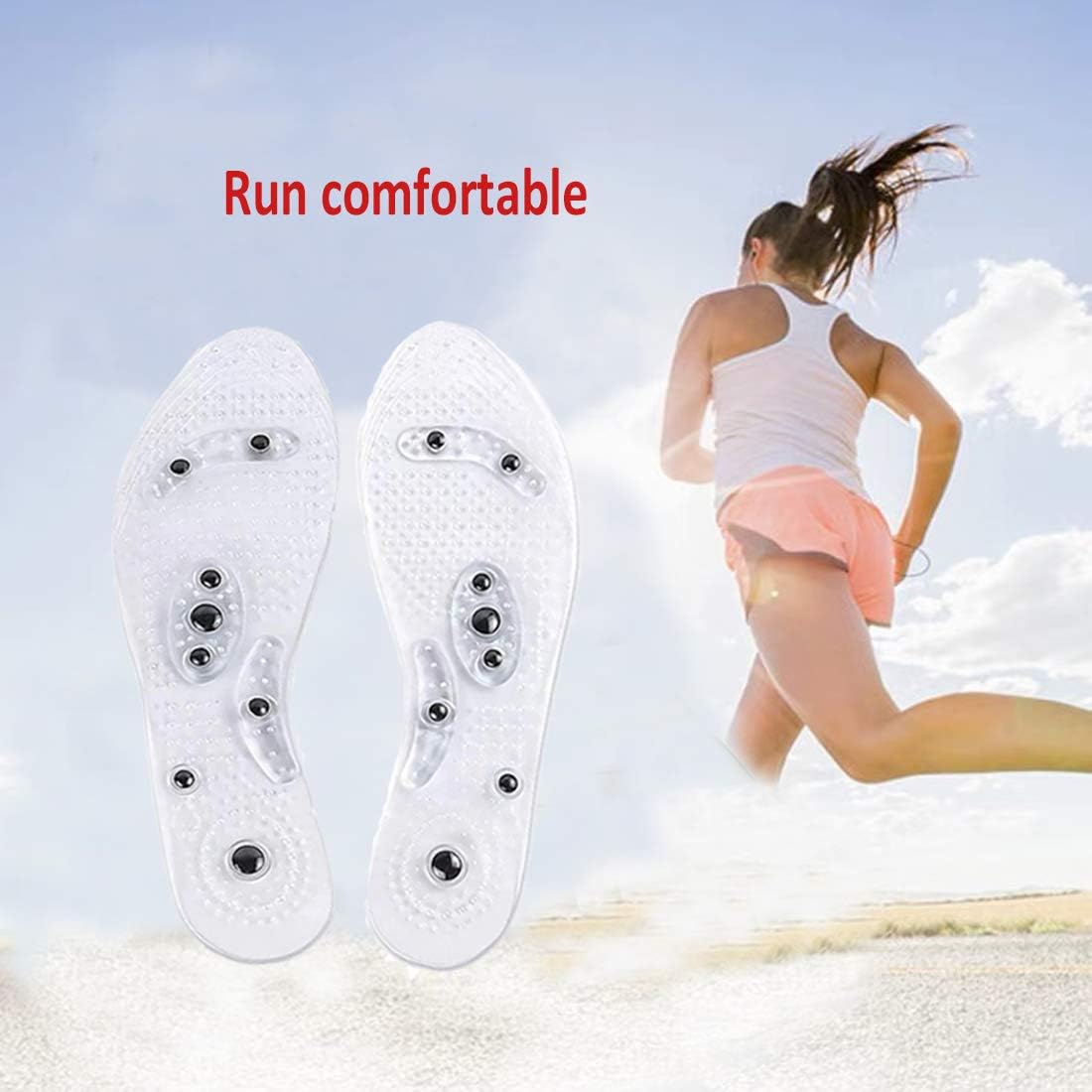 1pair of Transparent and comfortable magnetic therapy insole for men and women