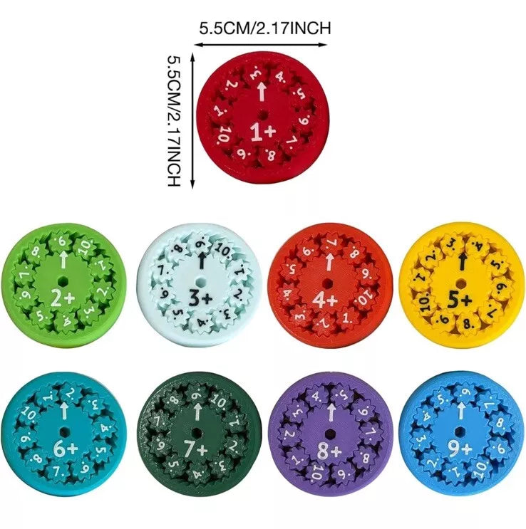 Math Fidget Spinners Fidget Spinner Toy Number Fidget Toy (9 Colors Per Pack)