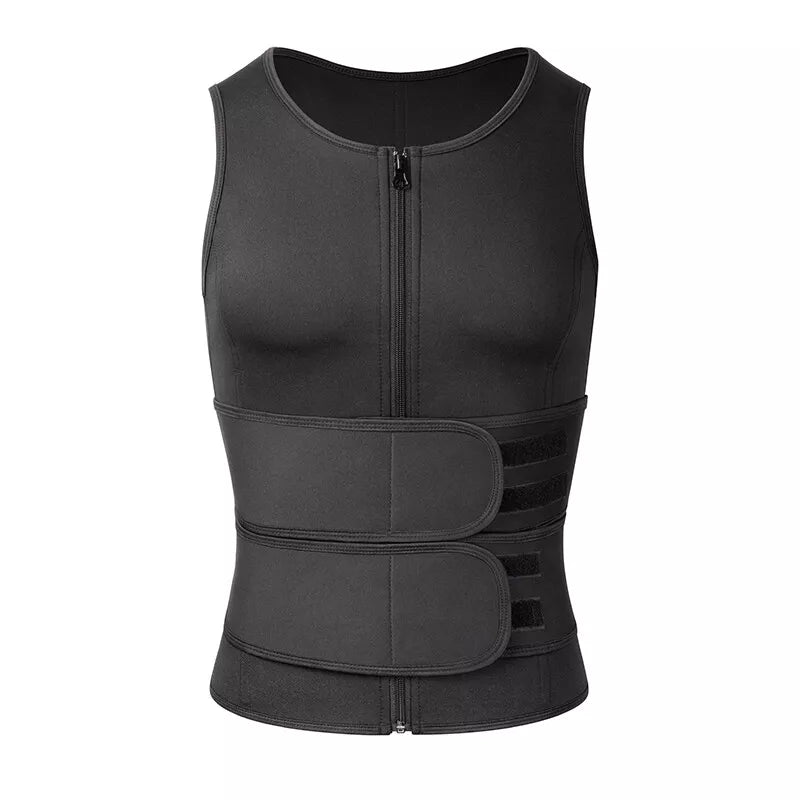 Men Neoprene Sauna Sweat Vest Body Shaper Waist Trainer Top Fat Burner Shapewear