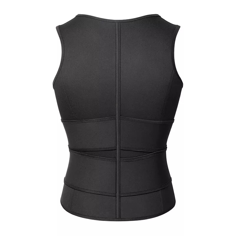 Men Neoprene Sauna Sweat Vest Body Shaper Waist Trainer Top Fat Burner Shapewear