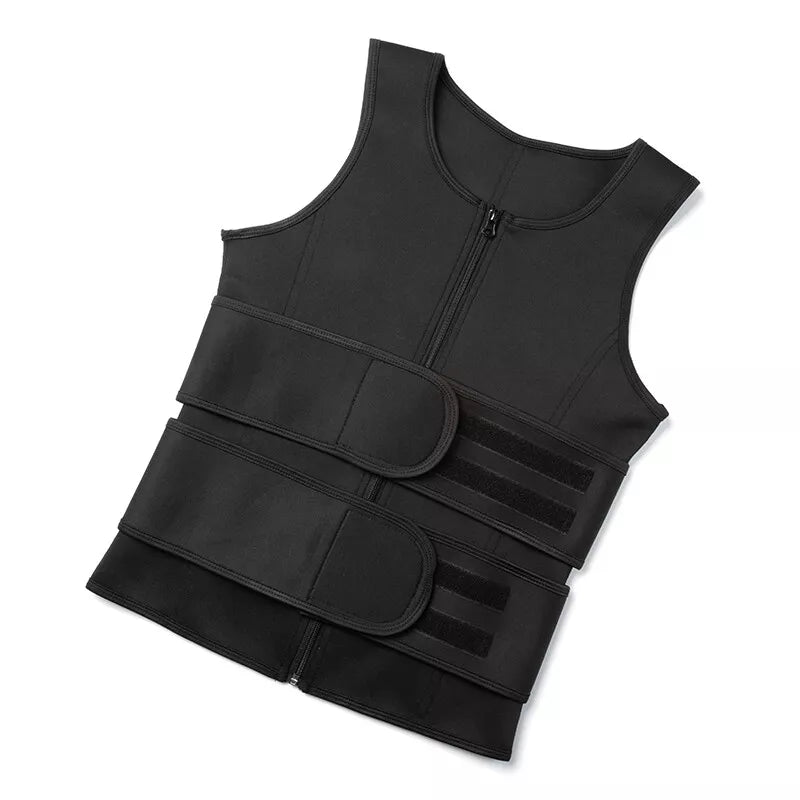 Men Neoprene Sauna Sweat Vest Body Shaper Waist Trainer Top Fat Burner Shapewear