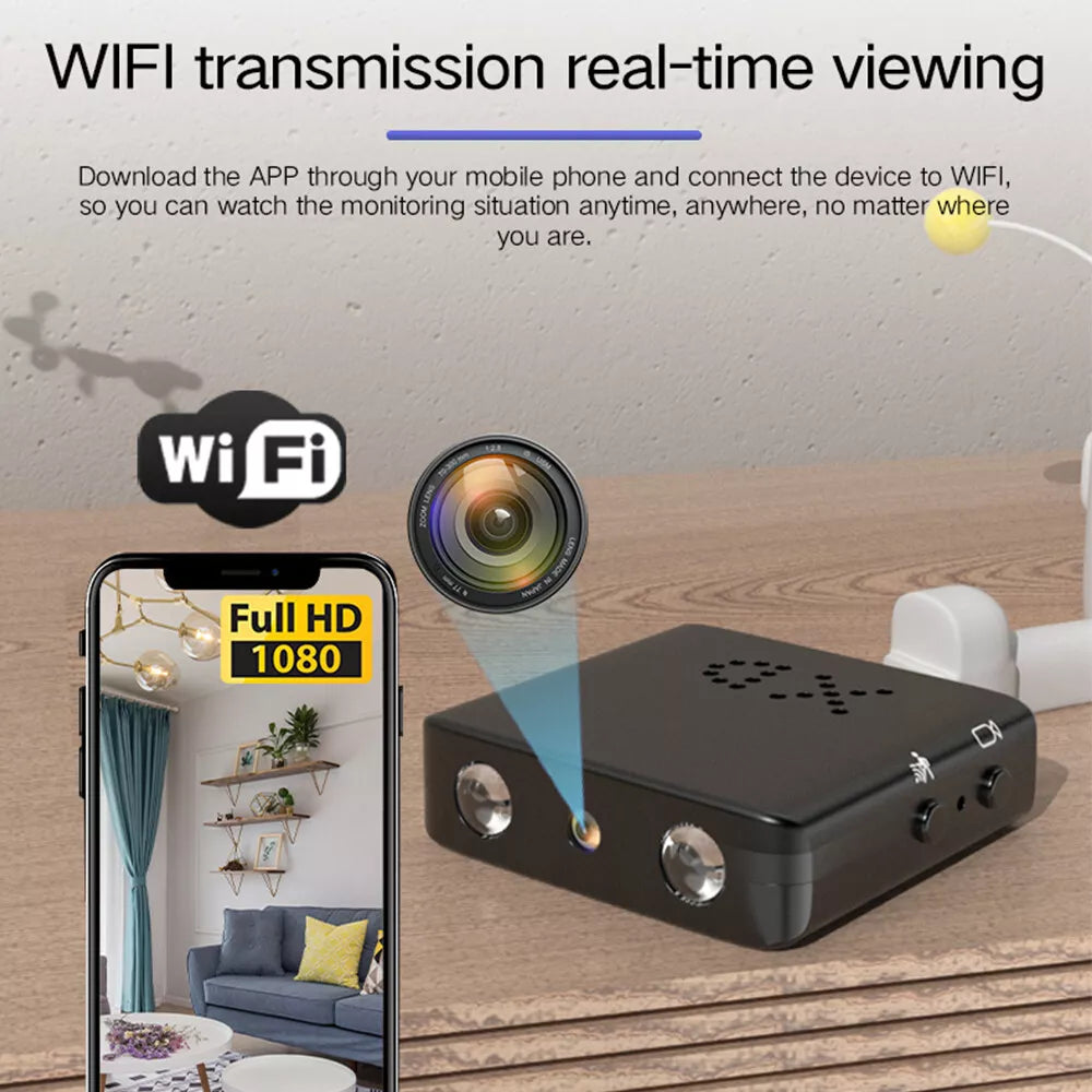 Mini Secret Camera Full HD 1080P Home Security Camcorder Night Vision Micro Cam