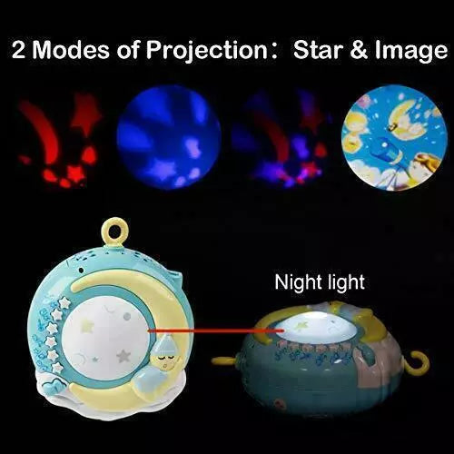 Baby Crib Mobile Musical Bed Bell With Controller Music Night Light Projection