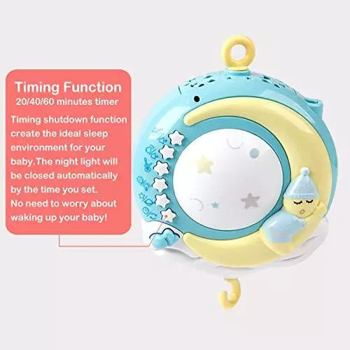 Baby Crib Mobile Musical Bed Bell With Controller Music Night Light Projection