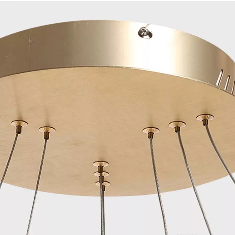 Modern LED Hanging Pendant Light Ultra Thin 3-Ring Chandelier Living Room Lamp