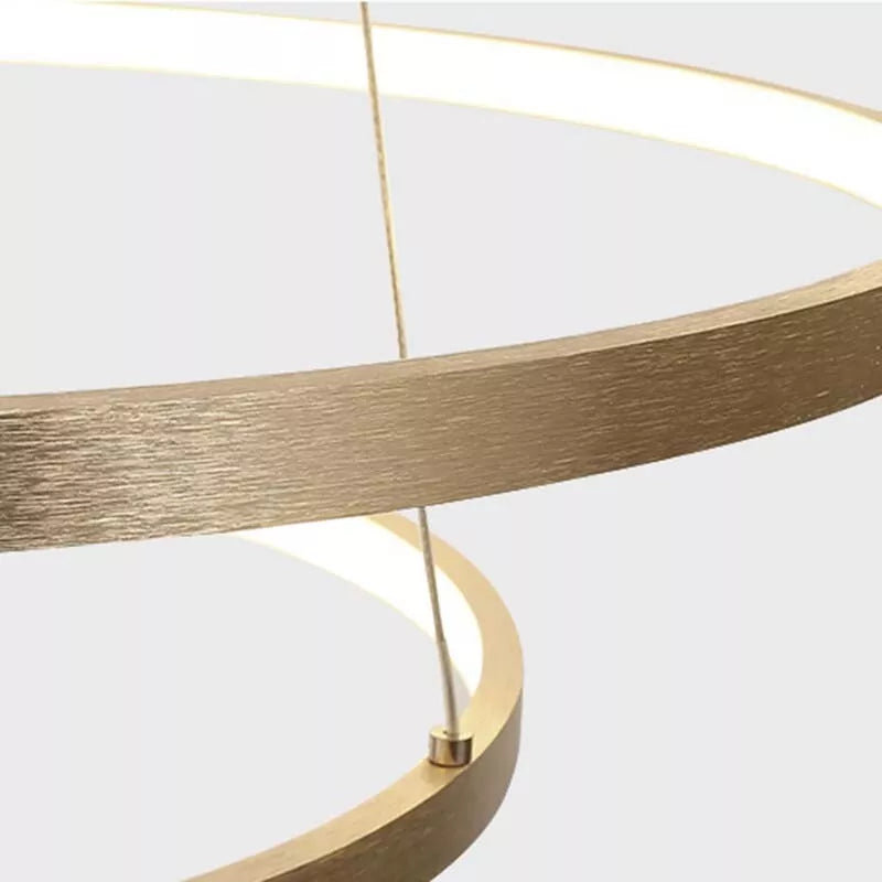 Modern LED Hanging Pendant Light Ultra Thin 3-Ring Chandelier Living Room Lamp