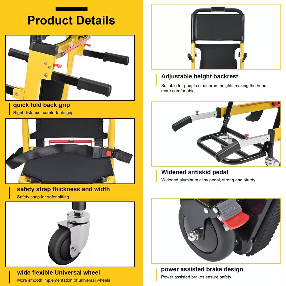 Motorized Climbing Wheelchair Electric Stair Lifting Chair Lifter Assist FDA