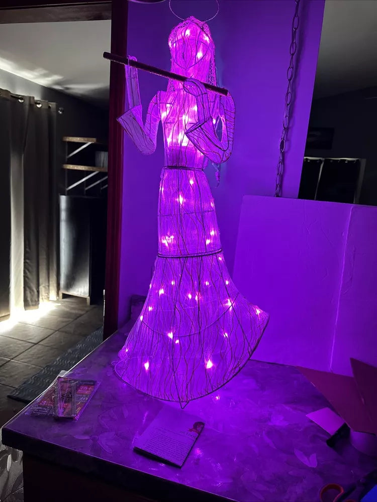 Mr Christmas Animated 37” Outdoor Fiberoptic Angel Color Changing Light Show SEE
