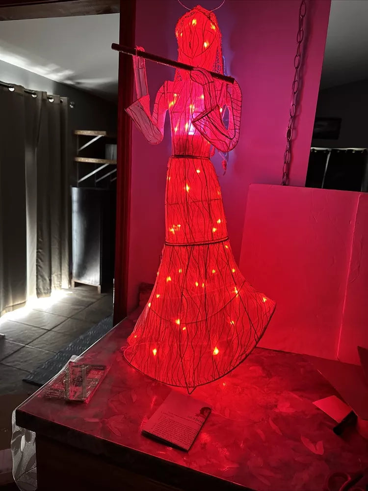 Mr Christmas Animated 37” Outdoor Fiberoptic Angel Color Changing Light Show SEE