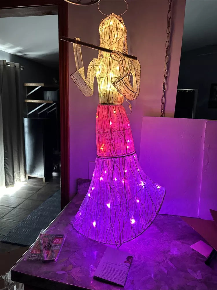 Mr Christmas Animated 37” Outdoor Fiberoptic Angel Color Changing Light Show SEE