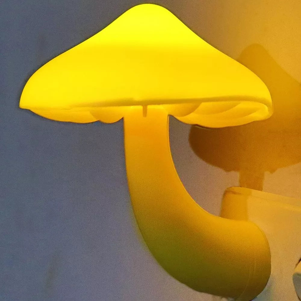 Mushroom LED Night Lights Romantic Light Sensor Plug-in Wall Lamps Home Decor US