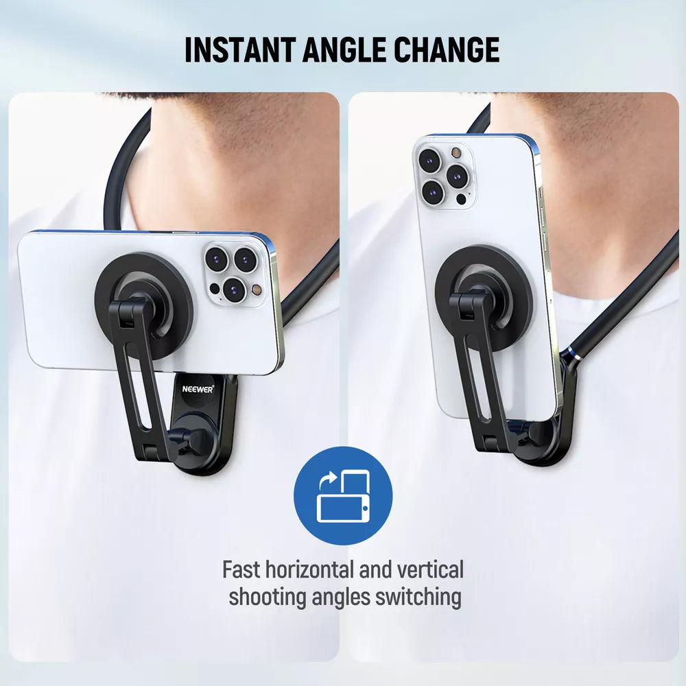 NEEWER Magnetic Phone Neck Mount with Action Camera Adapter & Phone Holder