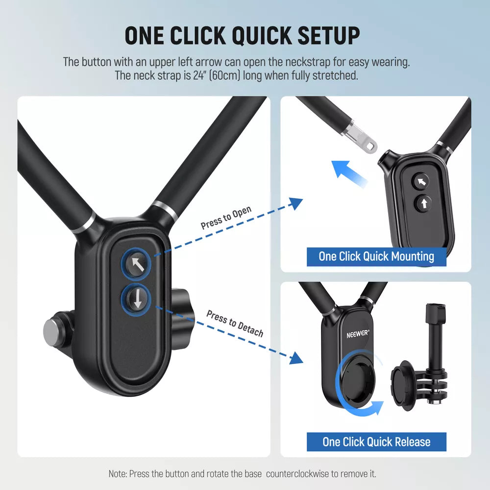 NEEWER Magnetic Phone Neck Mount with Action Camera Adapter & Phone Holder