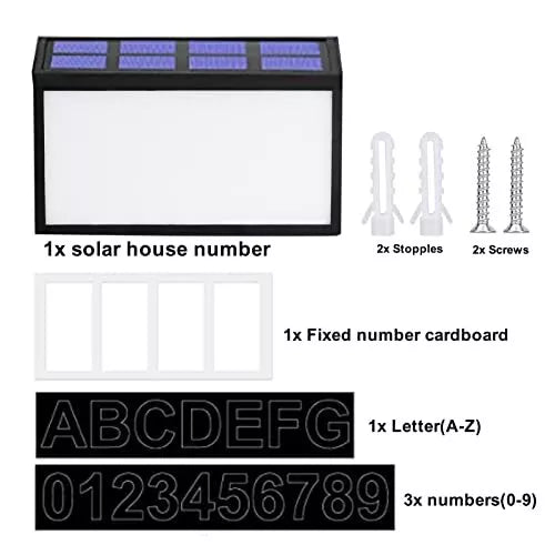 Números de casa solar Señal de luz LED Placa de dirección Señal impermeable