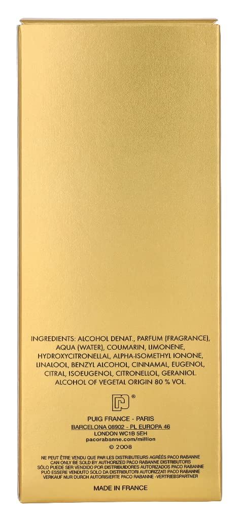 One Million *1 Million* by Paco Rabanne EDT 3.4 oz 100 ml Spray New Sealed