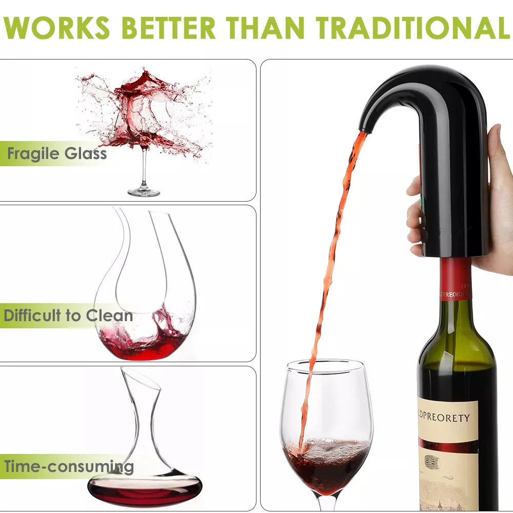 Electric Wine Aerator, Electric Wine Pourer and Wine Dispenser Pump, Multi-Smart