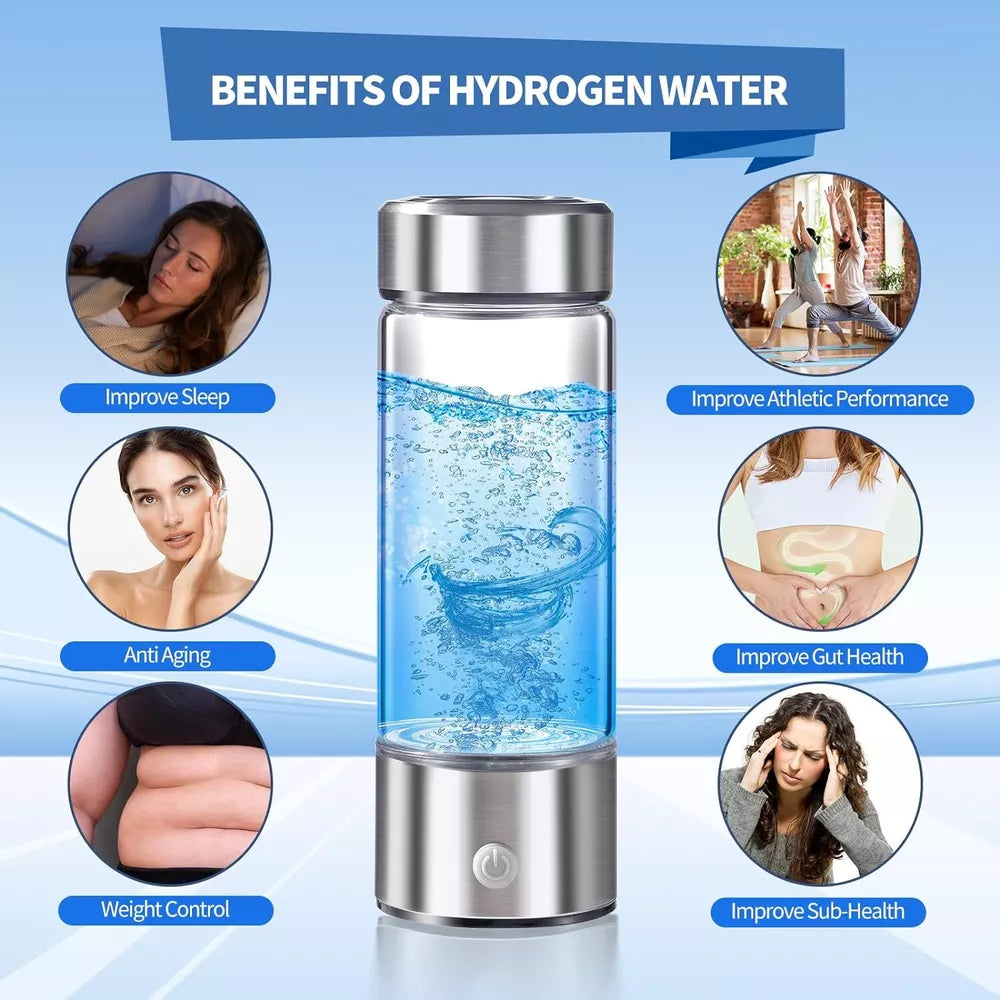 Portable Hydrogen Water Bottle Hydrogen Aqua Daily Equivalently Anti-Oxidant USA