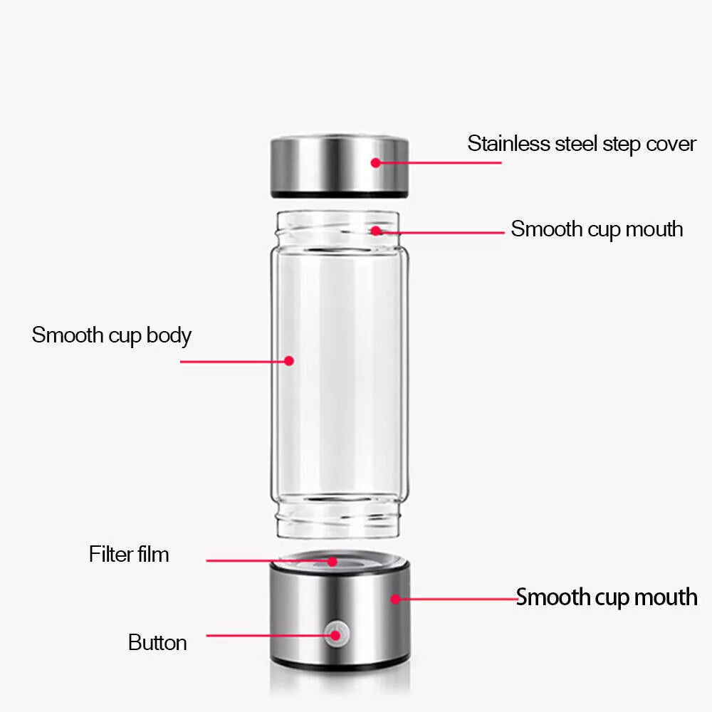 Portable Hydrogen Water Bottle Hydrogen Aqua Daily Equivalently Anti-Oxidant USA