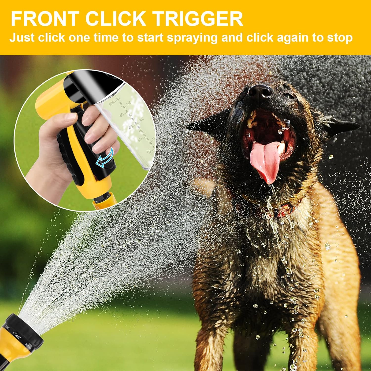 Foam Sprayer Gun, Pressure Nozzle for Car Wash, Watering, Pet Shower with Glove