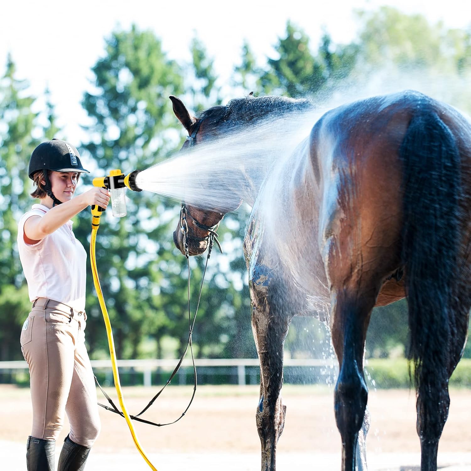 Foam Sprayer Gun, Pressure Nozzle for Car Wash, Watering, Pet Shower with Glove