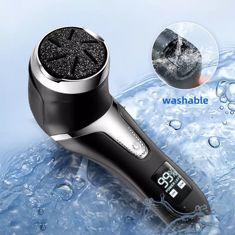 Rechargeable Waterproof Foot Polisher with LCD Display for Foot Care Exfoliate