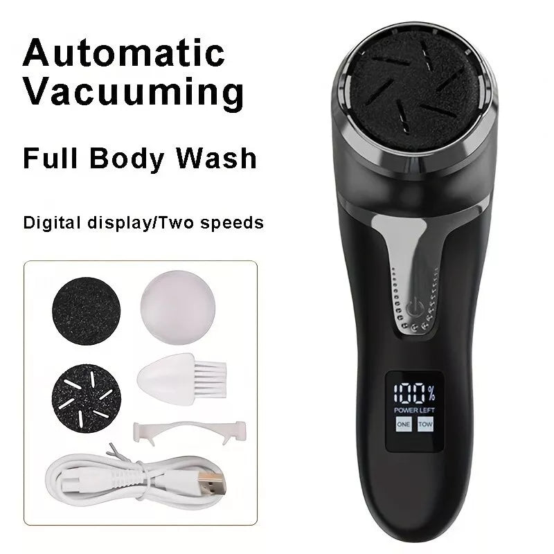 Rechargeable Waterproof Foot Polisher with LCD Display for Foot Care Exfoliate