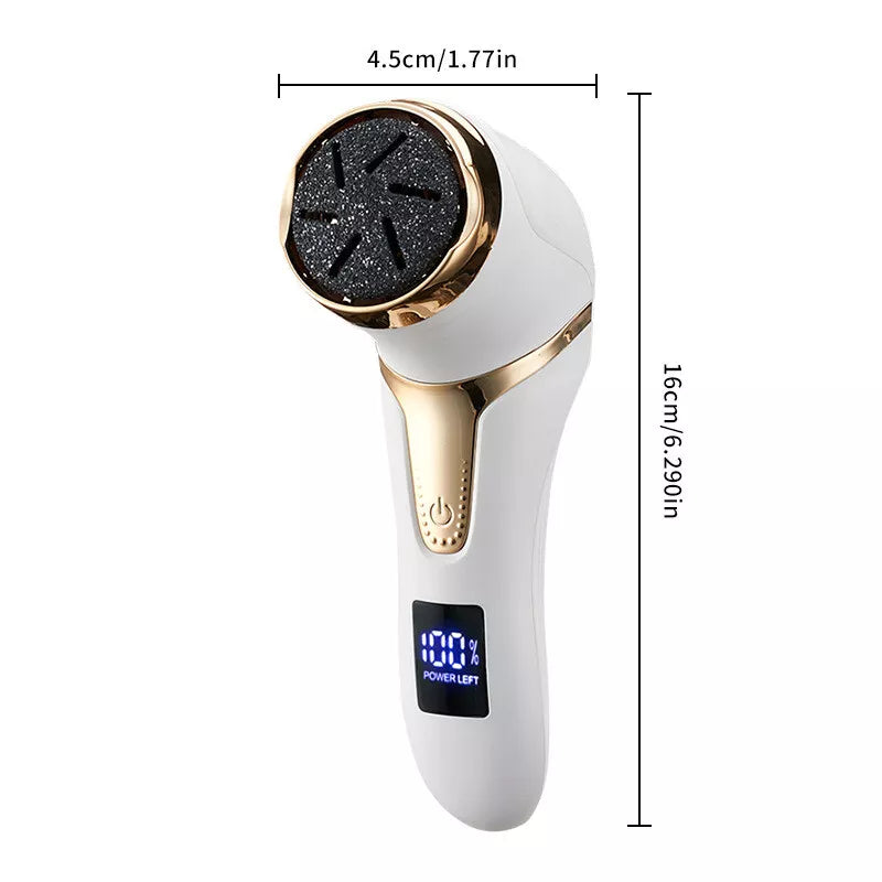 Rechargeable Waterproof Foot Polisher with LCD Display for Foot Care Exfoliate