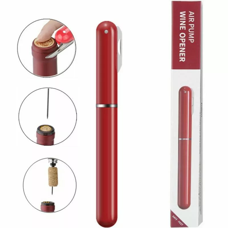 Air Pressure Pump Wine Bottle Opener Portable Pin Stainless Steel Cork Remover