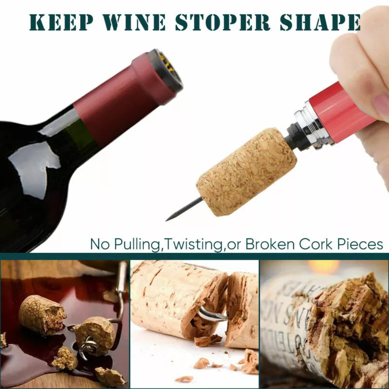 Air Pressure Pump Wine Bottle Opener Portable Pin Stainless Steel Cork Remover