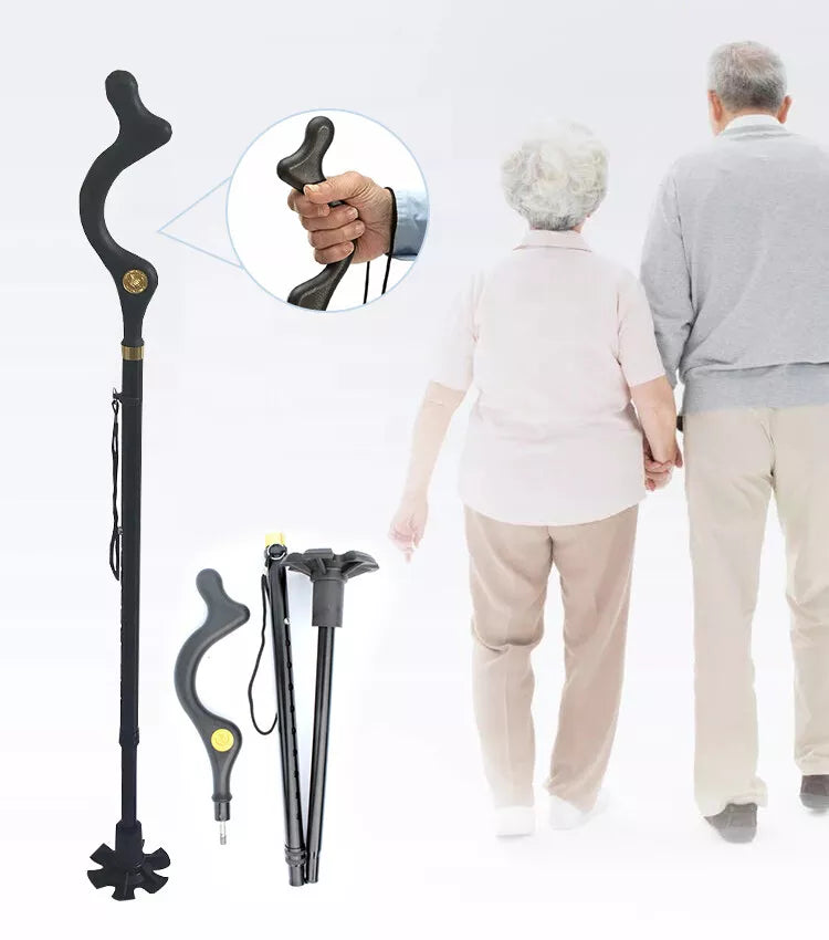 Retractable Walking Cane Stick for Men Women Folding Posture Correcting Cane New