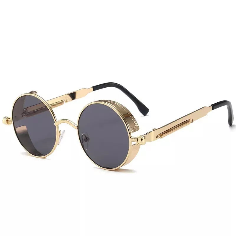 Retro Round Polarized Sunglasses Men Women Vintage Gothic Steampunk Glasses US