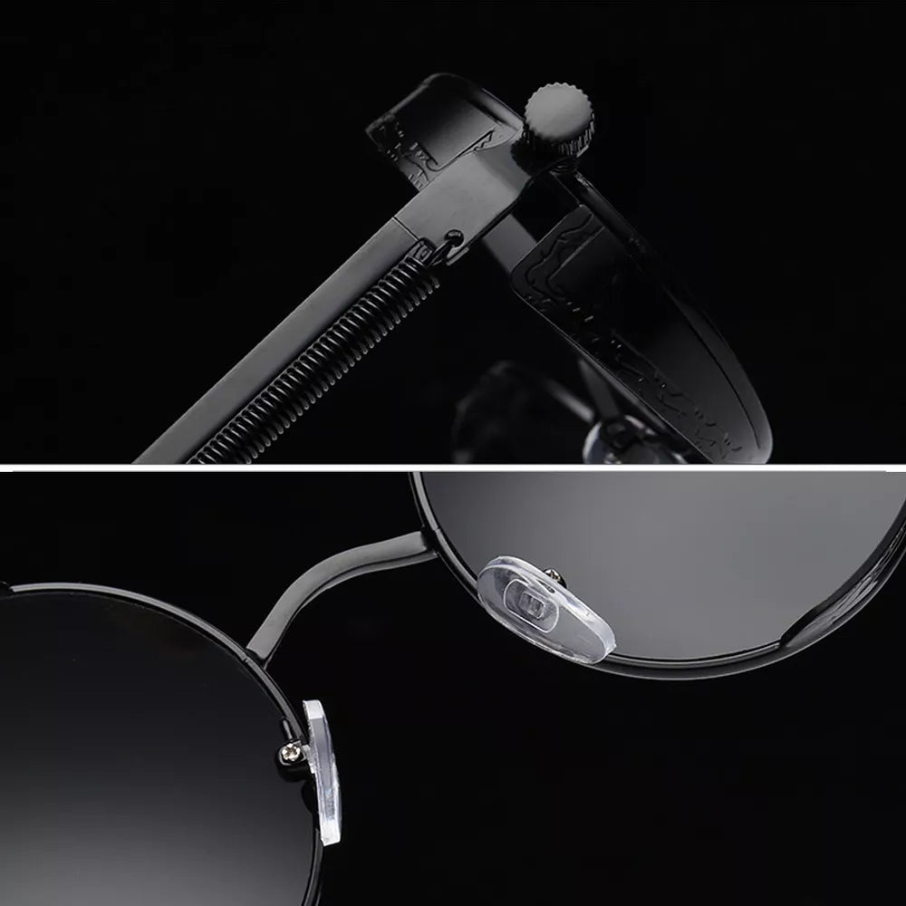 Retro Round Polarized Sunglasses Men Women Vintage Gothic Steampunk Glasses US