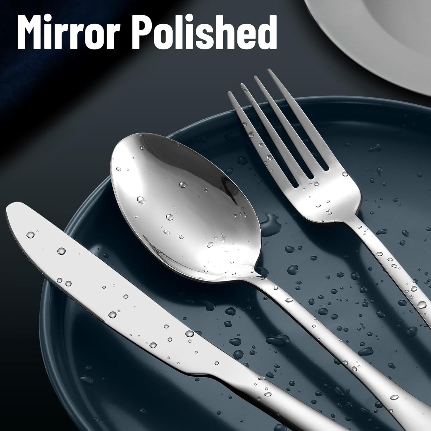 Flatware Cutlery Set Silverware 24-Piece Stainless Steel High Tableware Service