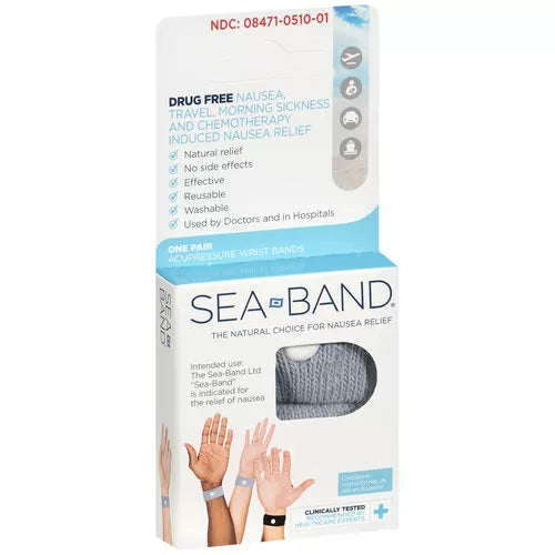 Sea-Band Anti-Nausea Adult Wristband Travel Motion Morning Sickness 590501